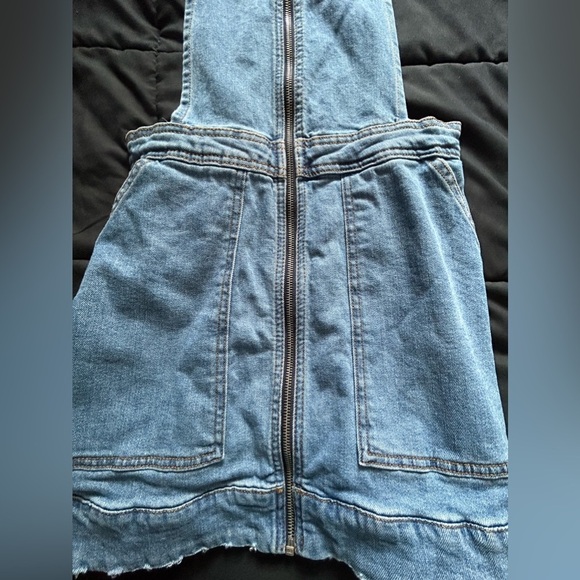 Zipper up overall denim dress - Picture 3 of 4